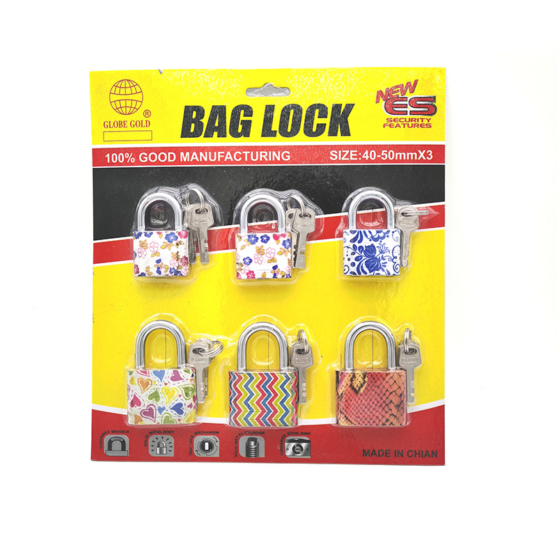 Lock Padlock Iron Padlock Flower Lock Spray Flower Large Rounded Corner Steering Lock Student Dormitory Cabinet Door and Window Padlock Security Lock