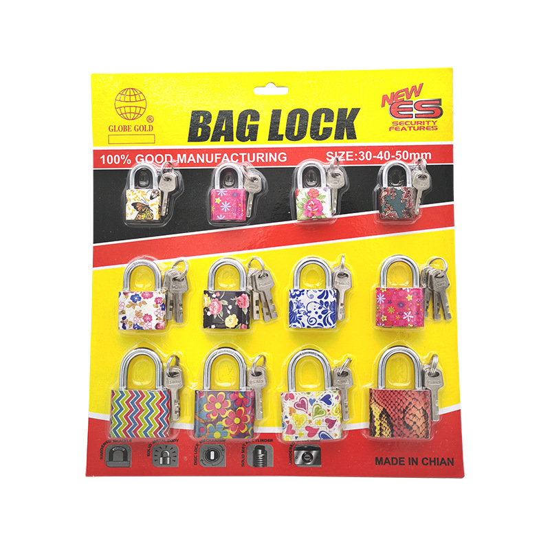 Lock Padlock Iron Padlock Flower Lock Spray Flower Large Rounded Corner Steering Lock Student Dormitory Cabinet Door and Window Padlock Security Lock