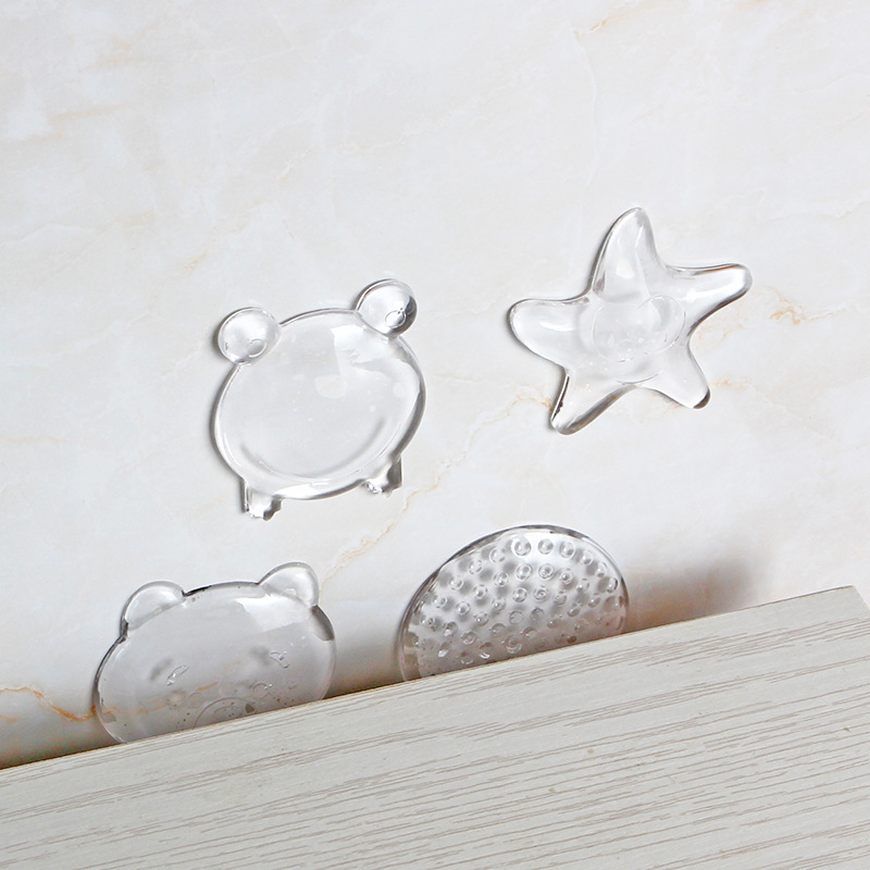 Transparent Door Handle Crash Pad Pu Mat Refrigerator Collision Door Lock Protective Pad Double-Sided Door Handle