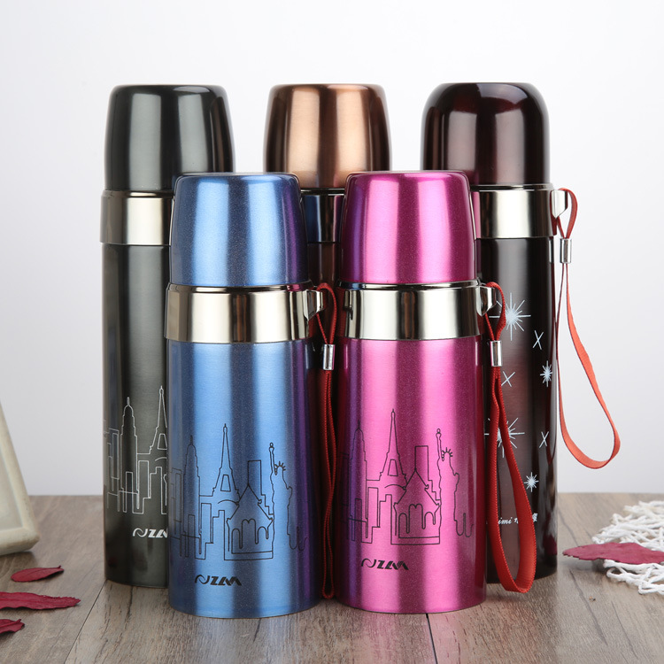 Insulation cup cup vacuum travel pot Cup switch bullet drinking cup