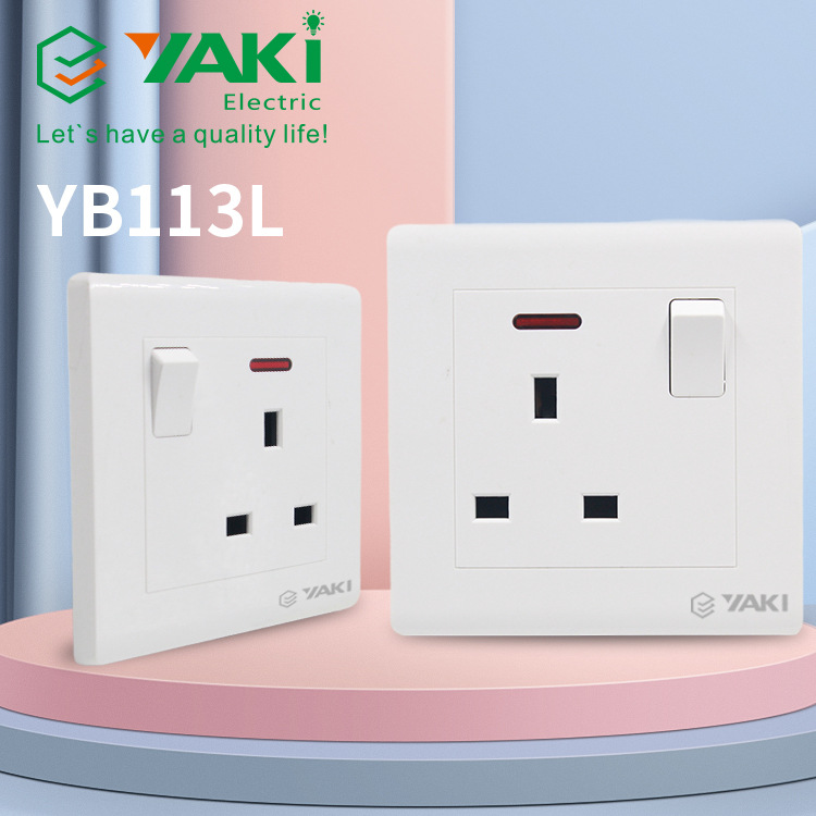 British Doorbell Button Wall Socket Switch with Light Multi-Purpose Hole Power Porous Socket USB African British Standard