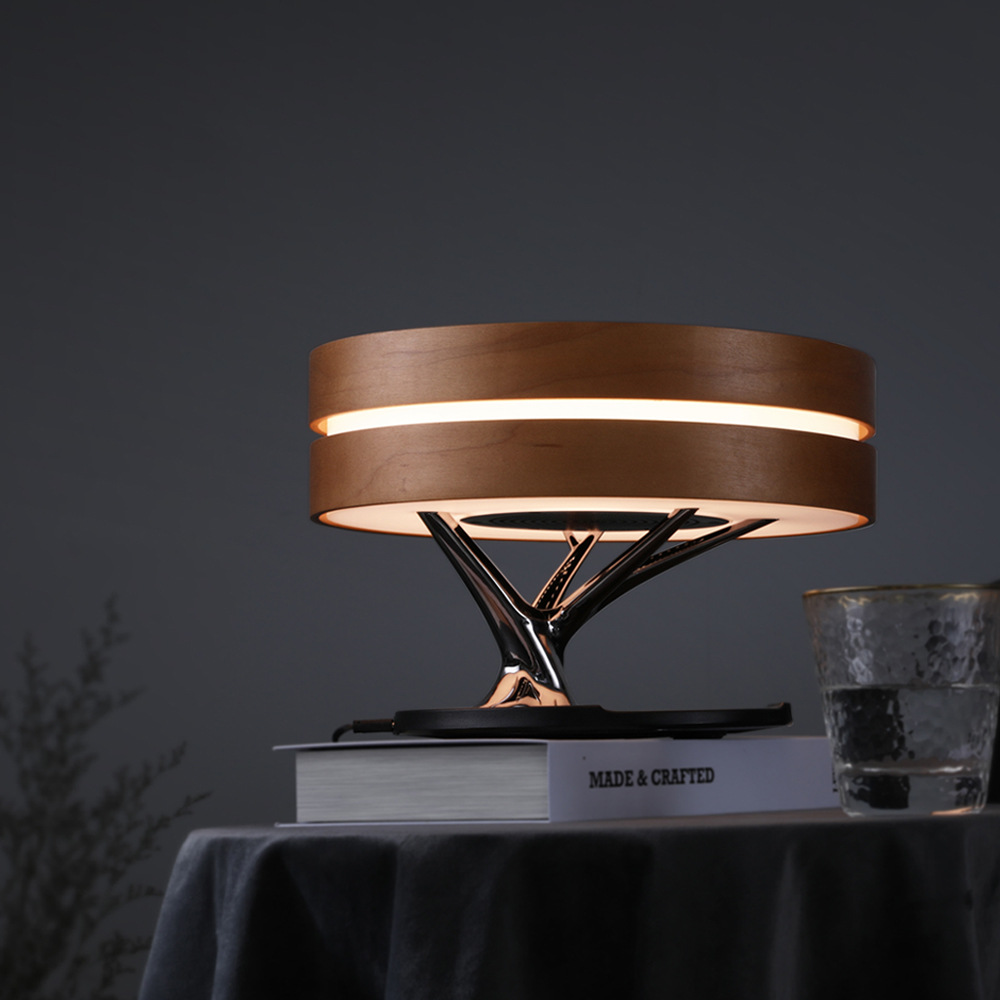 Linxi Multifunctional Music Station Light with Touch Switch Wuji Dimmable Table Lamp Wireless Charger Bedside Bluetooth Audio