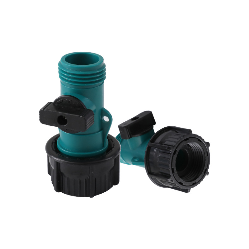 Factory Direct Sales Beautiful Tooth Single-Pass Water Pipe Connector with Switch Plastic Hose Sprinkler Hose Connector Accessories