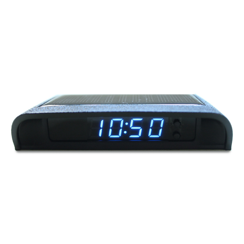 Solar Power Vehicle Clock Car Clock Luminous Car Thermometer Chart Solar Intelligent Brightness Automatic Switch
