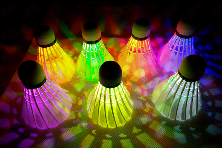 6-Piece Foam Ball Head Goose Feather Led Luminous Badminton (Fluctuation Switch)