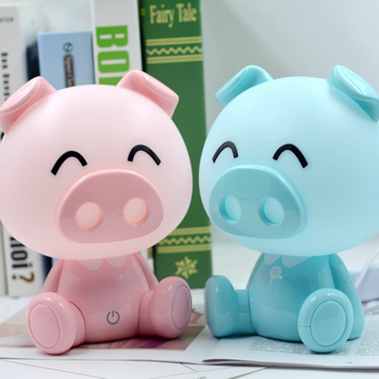 Smart switch LE desk lamp D adorable pig eye protection night light student stationery supplies company gifts