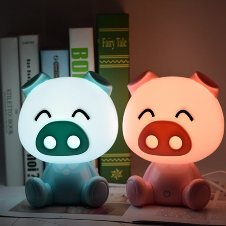 Smart switch LE desk lamp D adorable pig eye protection night light student stationery supplies company gifts