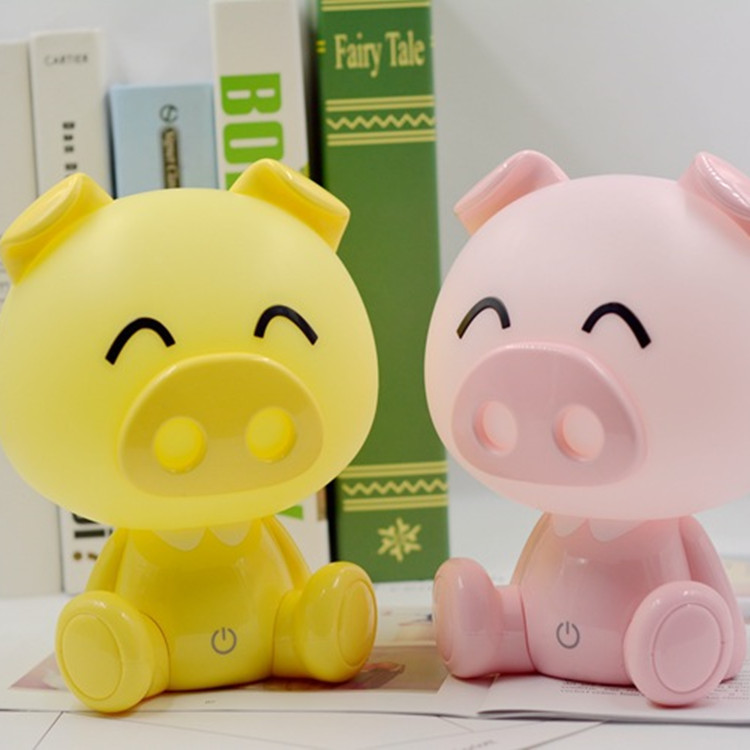 Smart switch LE desk lamp D adorable pig eye protection night light student stationery supplies company gifts