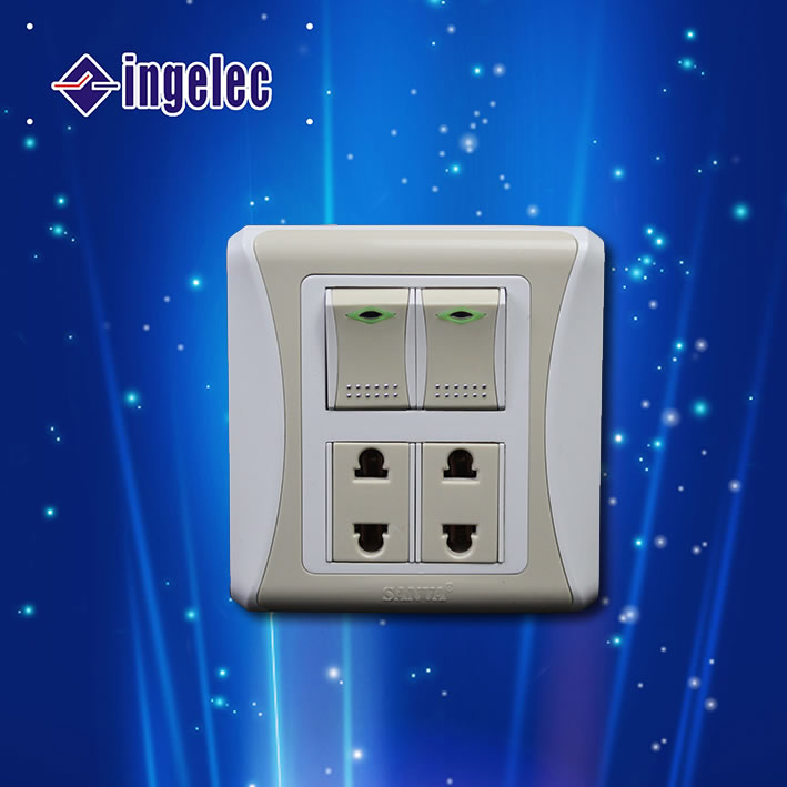 Factory Direct Sales One Open One Plug Foreign Trade 220V High Quality Wall Switch Socket