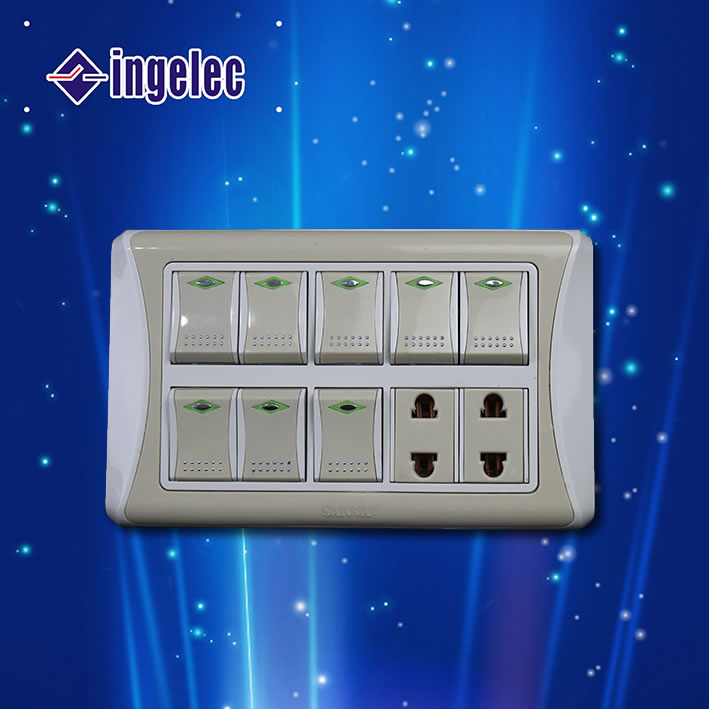 Factory Direct Sales Eight Open Four Plug Foreign Trade 220V High Quality Wall Switch Socket