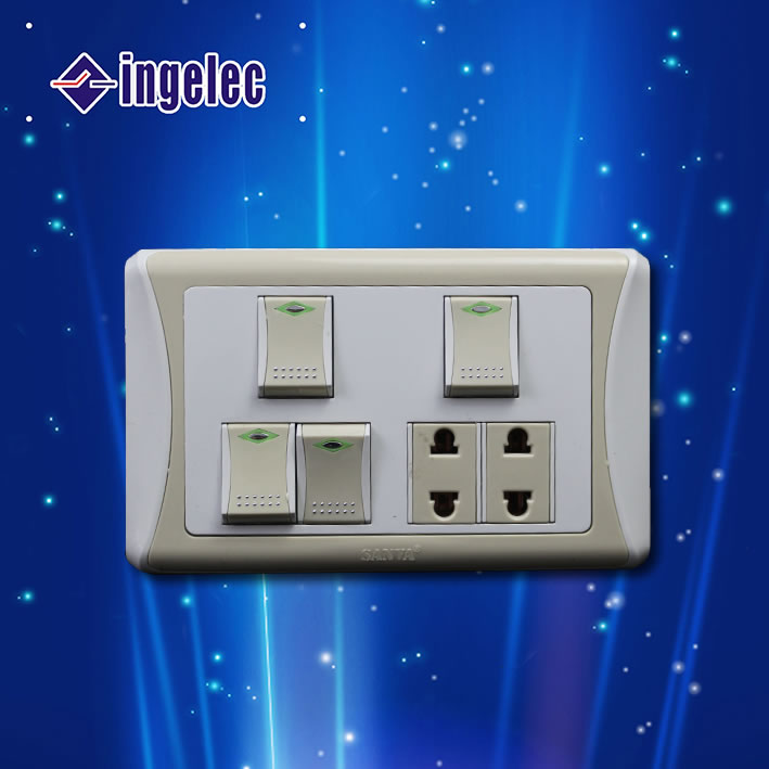 Factory Direct Sales Eight Open Four Plug Foreign Trade 220V High Quality Wall Switch Socket