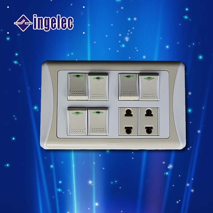 Factory Direct Sales Eight Open Four Plug Foreign Trade 220V High Quality Wall Switch Socket