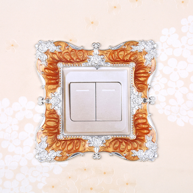 European Creative Art Resin Switch Sticker Wall Stickers Home Pastoral Switch Cover Warm Home Decoration Socket Switch Sticker Wholesale