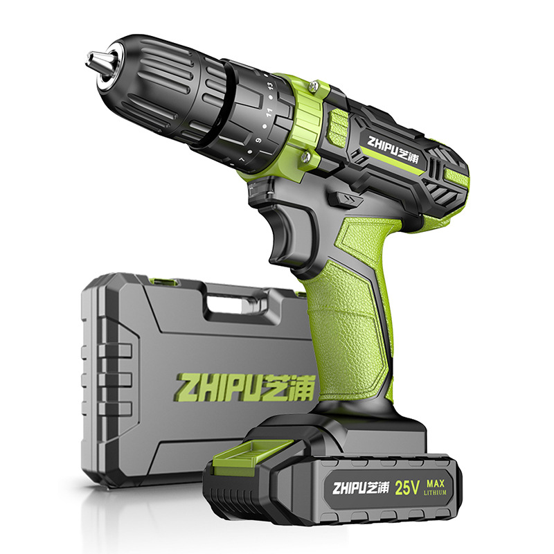 Electric Drill Rechargeable Lithium Electric Drill Flashlight Electric Switch Drill Pistol Drill Electric Switch Household Hand Drill Punching Electric Screwdriver Tool