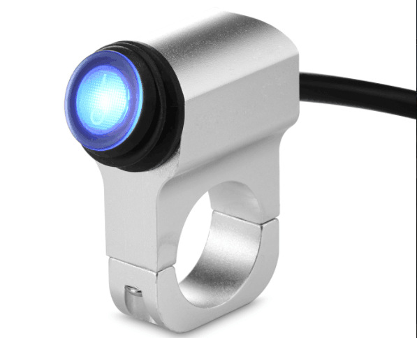 Motorcycle Handlebar Switch Modified Waterproof Switch LED Headlight Spotlight Fog Light Switch Red Blue Green Yellow
