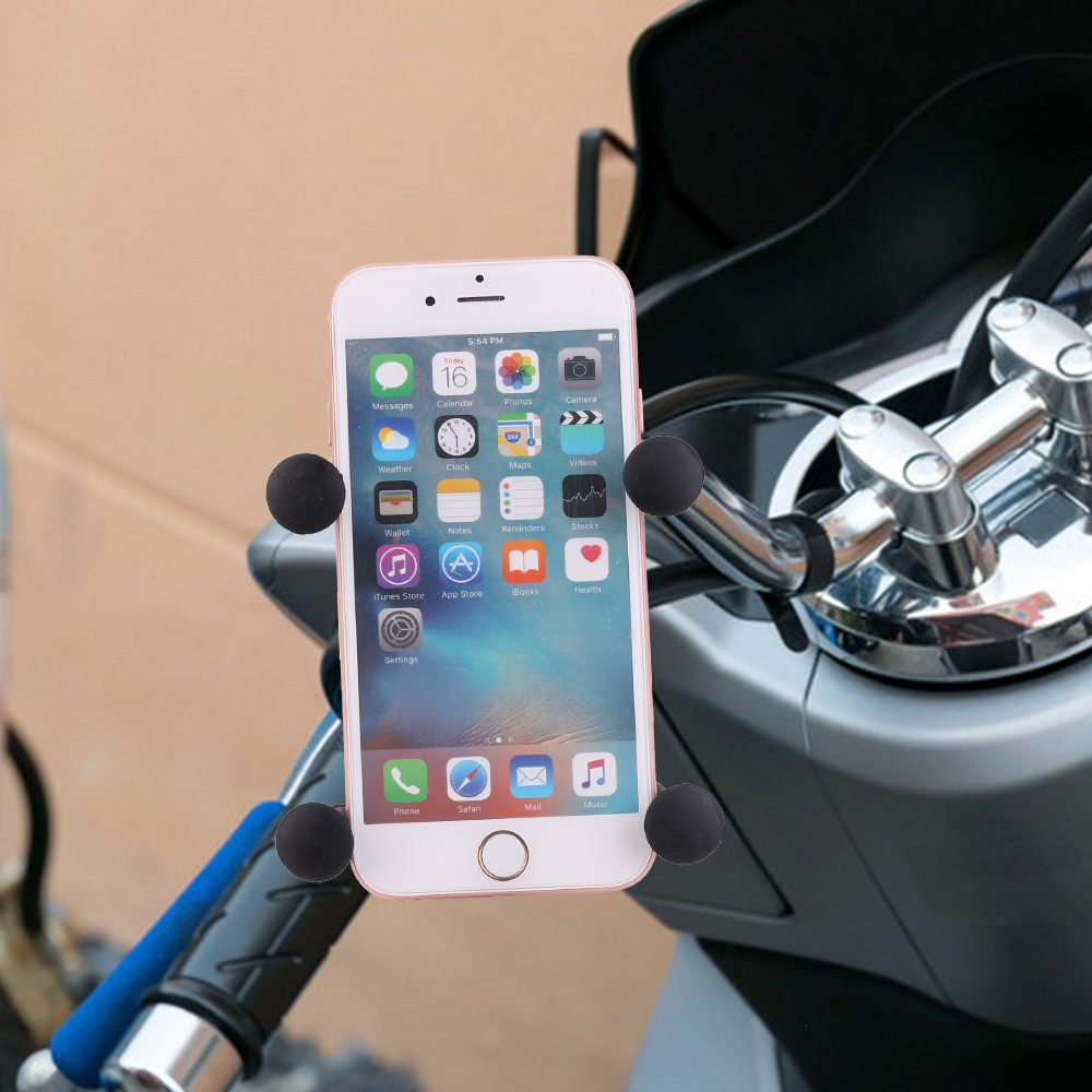 New Motorcycle Mobile Phone Bracket Motorcycle USB Charging Mobile Phone Bracket Waterproof Switch X-Type Mobile Phone Bracket