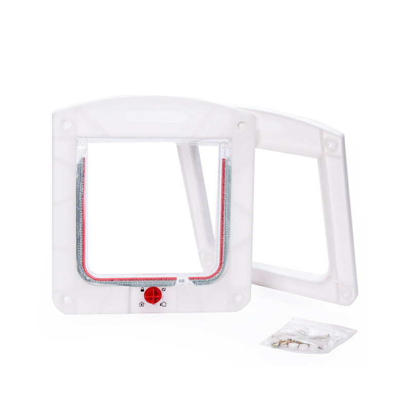 Switch Control Pet Door Adjustable Two-Way Access Bumper Bar Cross-Border New Arrival Dogs and Cats Door Opening