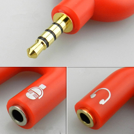 U - type headset divider U - type one cent two audio converter head 1 cent two pairs of headphones switch laptop mic head