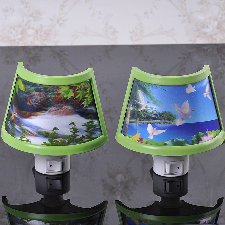 Factory direct 3D night light bedside lamp with switch CFLs creative premium outlet plug
