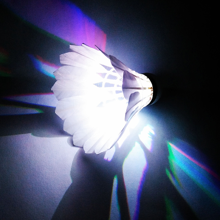 3 PCs Cork Goose Feather Led Luminous Badminton (Fluctuation Switch)