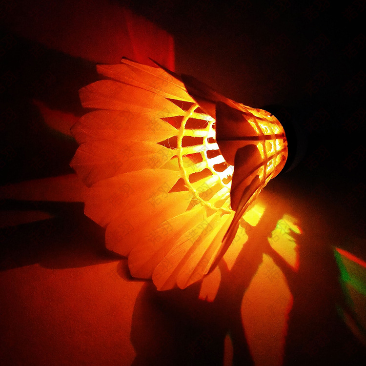3 PCs Cork Goose Feather Led Luminous Badminton (Fluctuation Switch)
