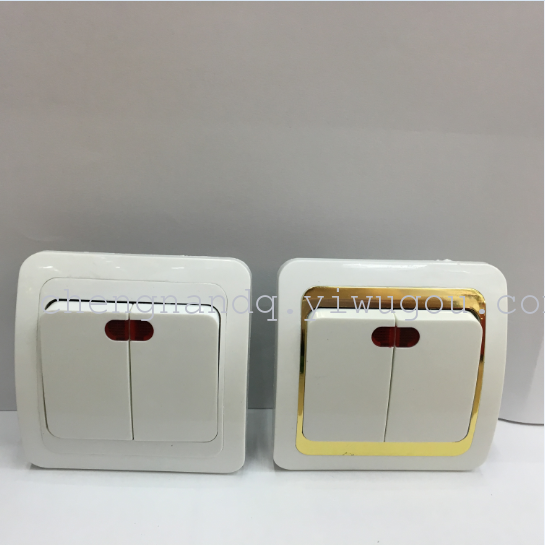 Double switch   European standard switch  switch with light