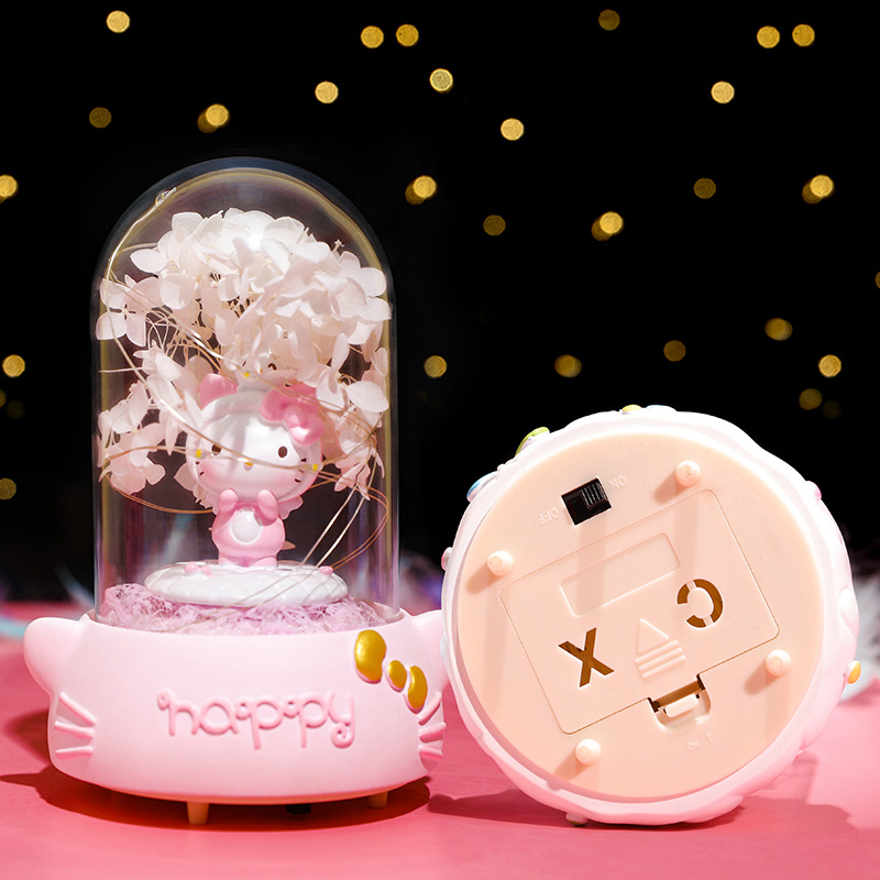 Girly Heart Decoration Hello Naughty Cat Star Light Ambience Light with Music Two-Gear Switch Children&#039;s Day Graduation Gift