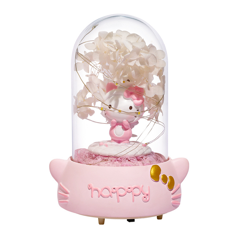 Girly Heart Decoration Hello Naughty Cat Star Light Ambience Light with Music Two-Gear Switch Children&#039;s Day Graduation Gift