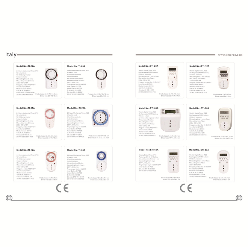Italian Mechanical Timer Socket Mobile Phone Automatic Power off Household Smart Timer Switch Socket