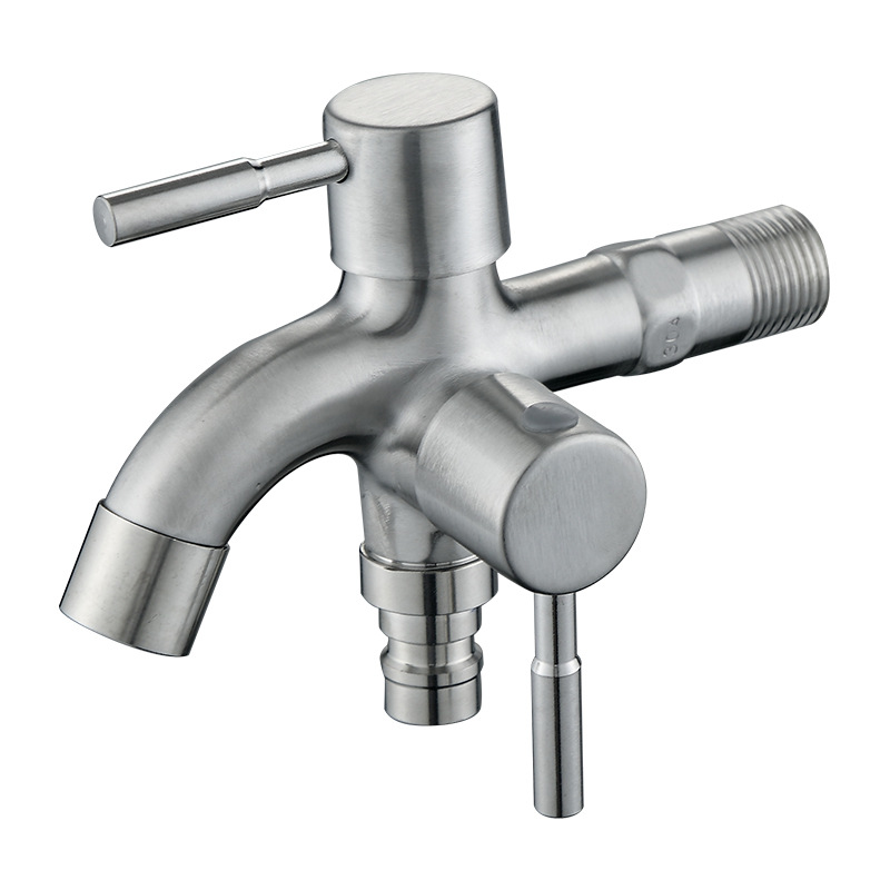 Exclusive for Cross-Border 304 Stainless Steel Multi-Functional Water Dragon One-Switch Two-Way Quick Open Copper Core Dual-Purpose Pool Washing Machine Faucet