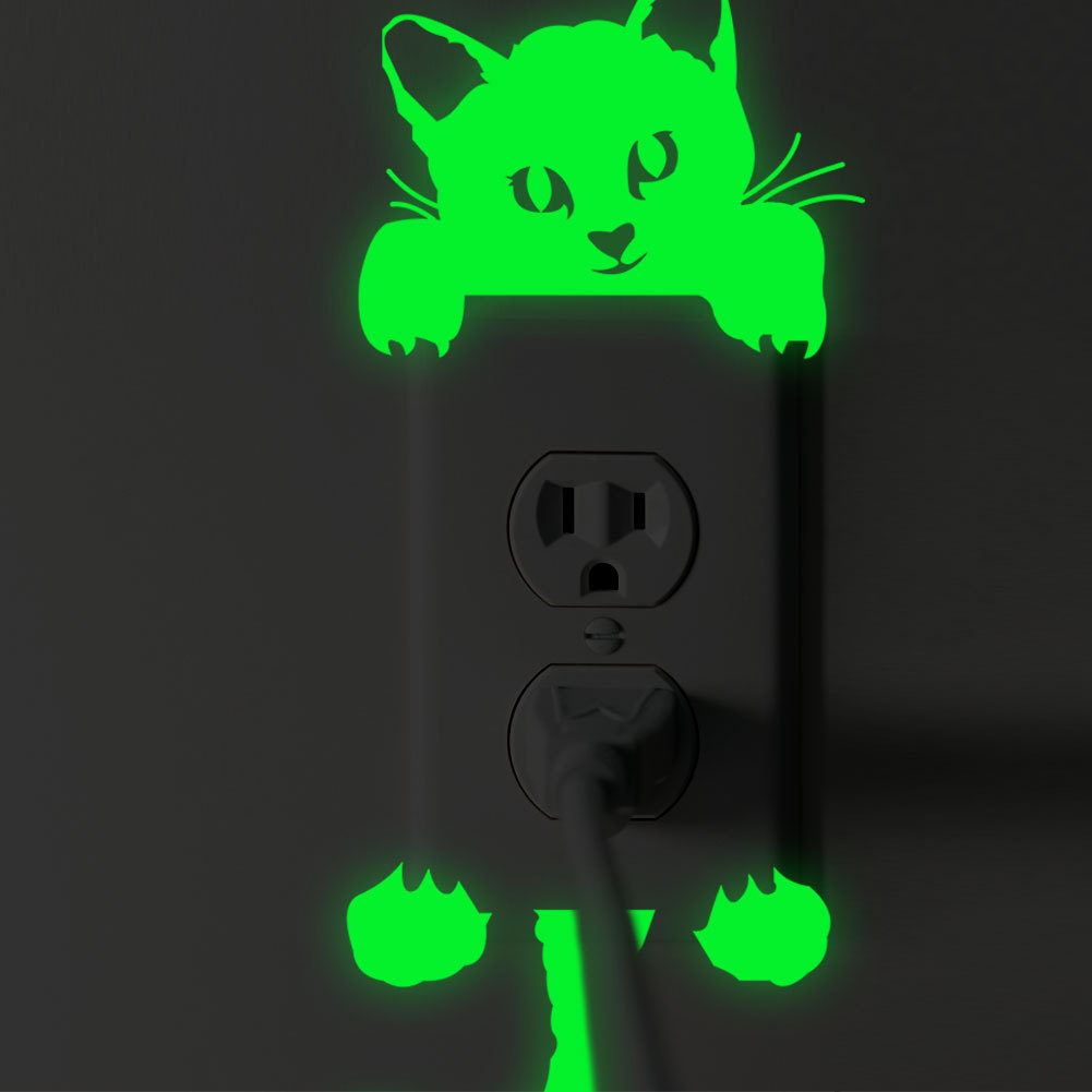 Luminous Wall Sticker Switch Sticker Fairy Scattered Stars Cat Puppy Children&#039;s Room Living Room Bedroom Luminous Switch Sticker