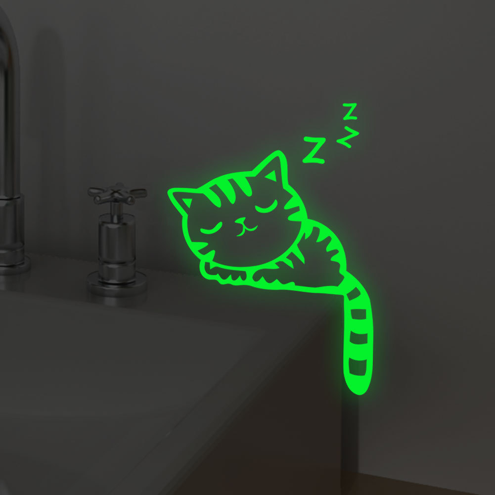 Luminous Wall Sticker Switch Sticker Fairy Scattered Stars Cat Puppy Children&#039;s Room Living Room Bedroom Luminous Switch Sticker