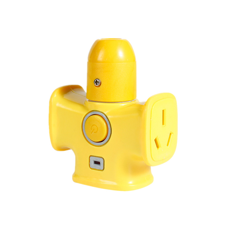 Yellow Wireless Mop Socket 10-Hole Switch Socket Mop Cross Type with Indicator Light Power Supply Wiring Patch Board