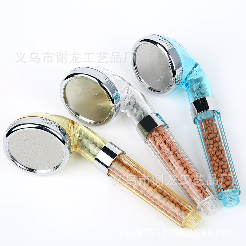 Anion Supercharged Shower Handheld ABS Spa with Switch Shower Head Japan Third Gear Water Stop Shower Nozzle
