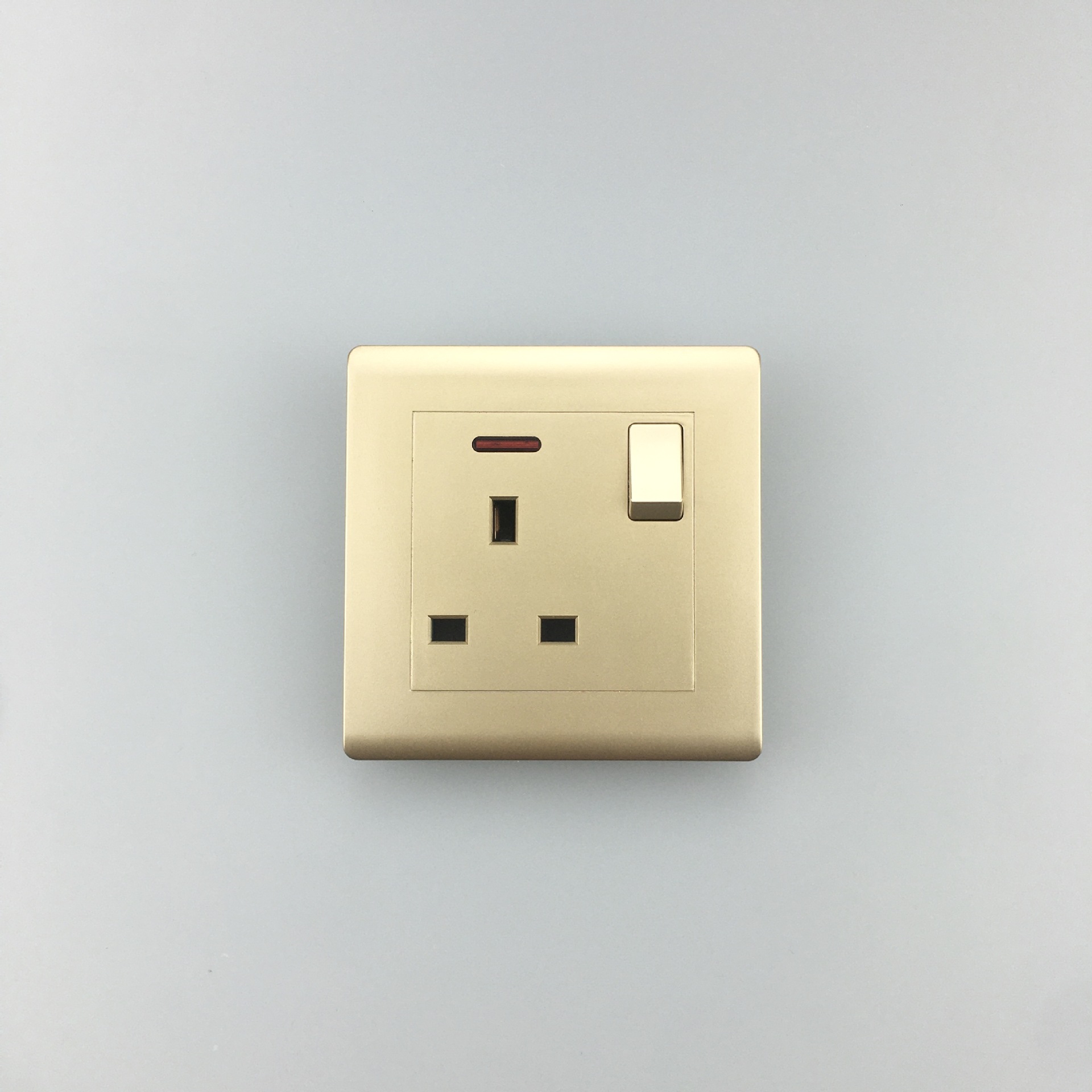 Gold-Plated Matte Single-Open Multi-Open Single-Control Dual-Control Switch Wall Switch Wall Socket with Switch British Style