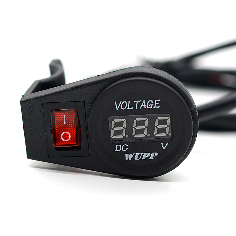 Motorcycle 12v-24v Modified Voltmeter with Switch Car Voltmeter Digital Display Modification Accessories
