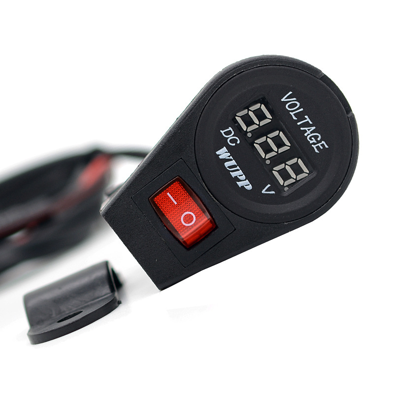 Motorcycle 12v-24v Modified Voltmeter with Switch Car Voltmeter Digital Display Modification Accessories