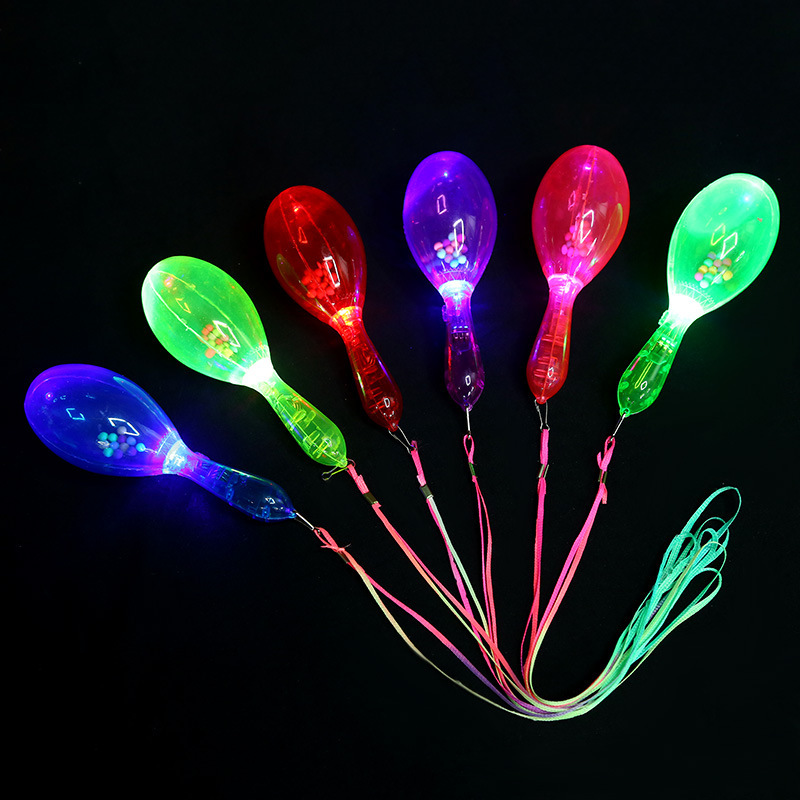 LED Light-Emitting Sand Ball Switch Rattle Flash Plastic Sand Ball Light-Emitting Sand Hammer Sports Meeting Cheer Creative Props