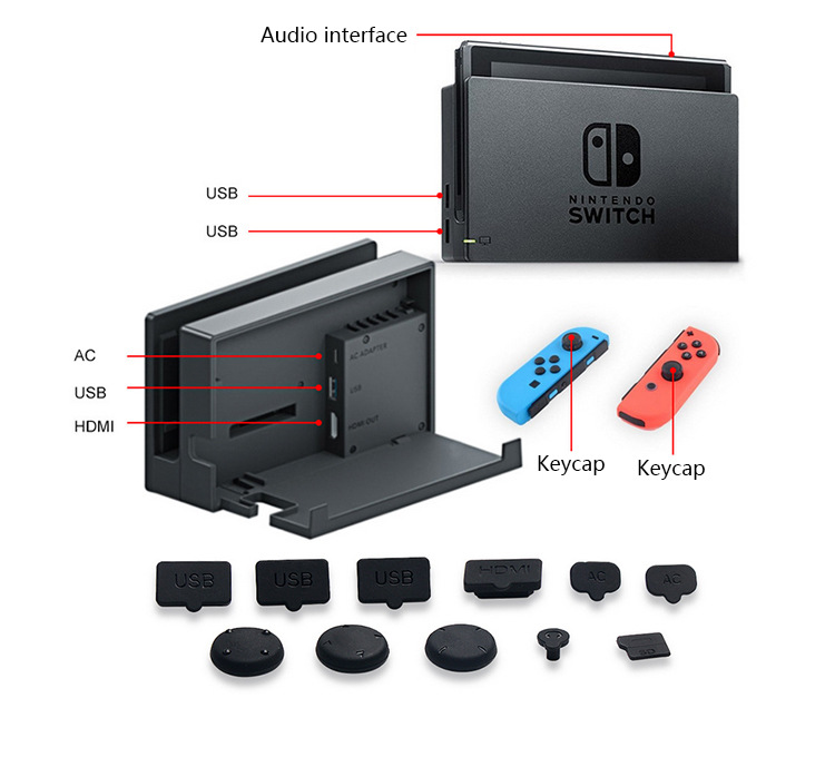 A Switch game machine dust Plug Set Switch dust Net Dust + Acknowledgement film Set TNS-862