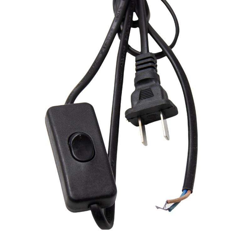 Pure Copper Table Lamp/Disinfection Lamp 1.8 M 303 Button Switching Line Fan Two Plug Power Cord Crafts Light Cable
