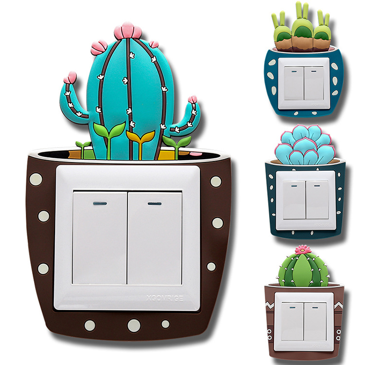 Switch Stickers Wall Stickers Light Switch Protective Cover Living Room 3D Simple Modern Luminous Wall Sticker Socket Decoration