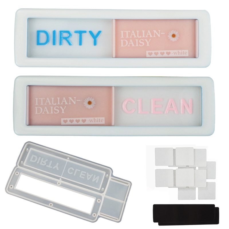 DIY Crystal Glue Mold Dishwasher Refridgerator Magnets Cabinet Stickers Cleaning Logo Switch Washing Machine Sticker Silicone Mold