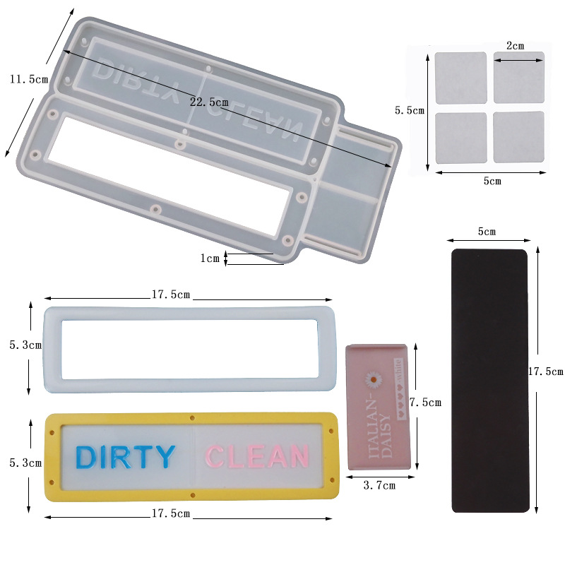DIY Crystal Glue Mold Dishwasher Refridgerator Magnets Cabinet Stickers Cleaning Logo Switch Washing Machine Sticker Silicone Mold