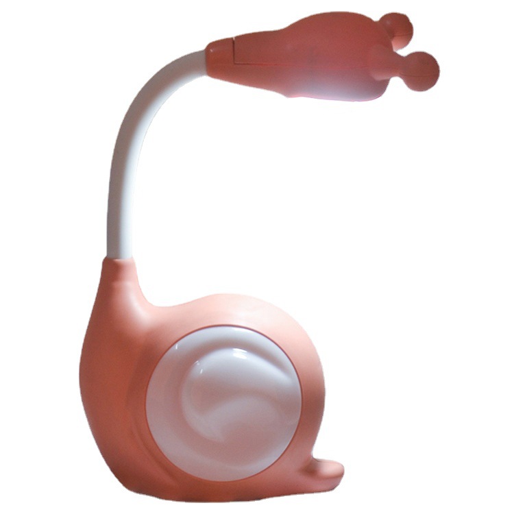 Cute Snail Led Desk Lamp Eye Protection Desk Student Learning Touch Switch Rechargeable Plug-in Adjustable Folding