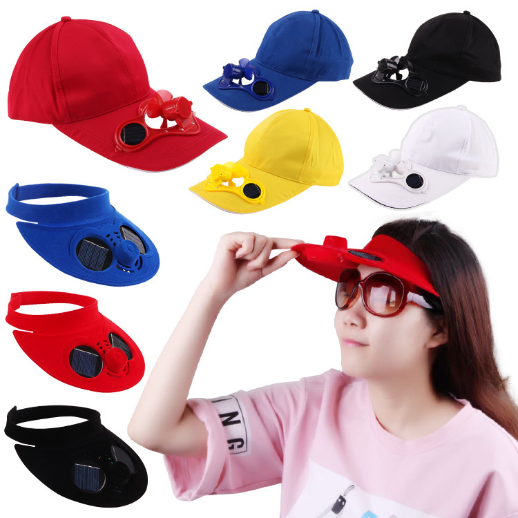 Solar Energy with Charging Power Storage with Switch Cap with Fan Topless Hat Sun Protection Hat Sun Hat Sun Hat Peaked Cap Advertising Cap