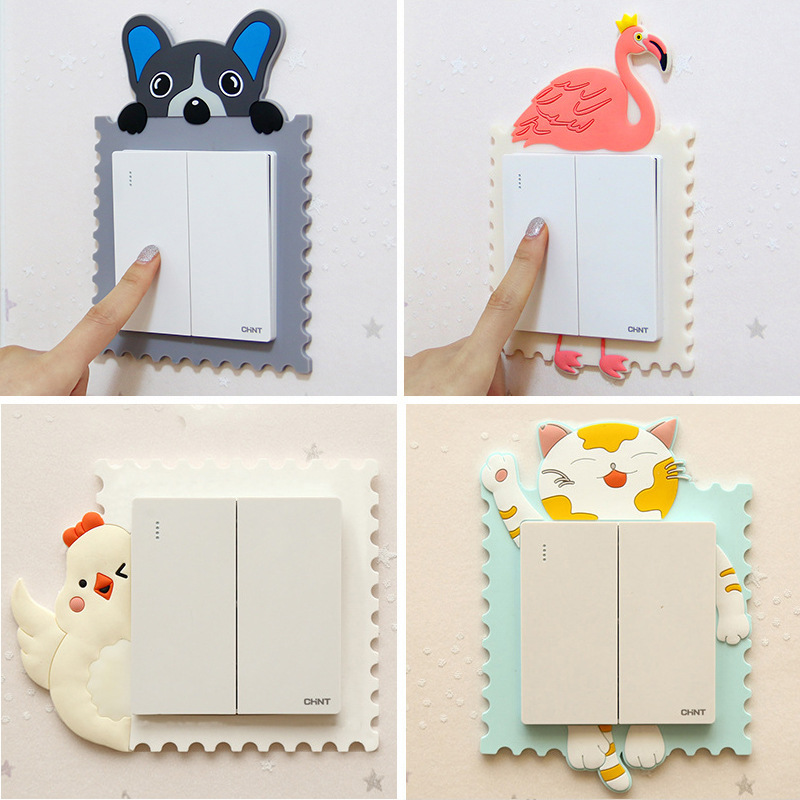 Switch Stickers Wall Stickers Cartoon Creative Socket Decoration Living Room Home Luminous 86 Type Protective Cover
