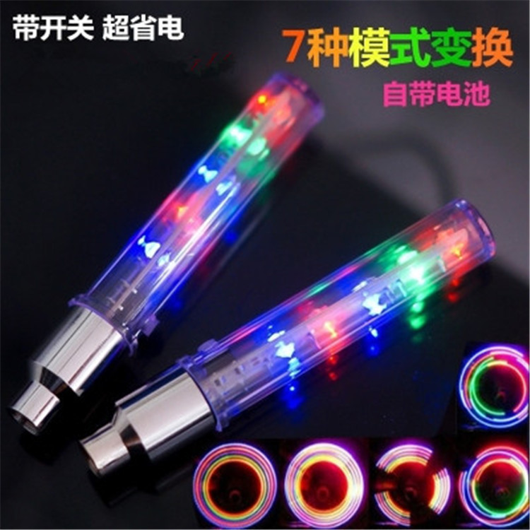 Bicycle Hot Wheels Air Valve Light 5led Switch Colorful Air Tap Light Outdoor Cycling Fixture and Fitting
