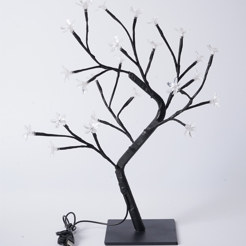 Cross-Border Hot Detachable Plastic Base USB Switch 48lled Simulation Cherry Tree Light Creative Ornamental Festoon Lamp