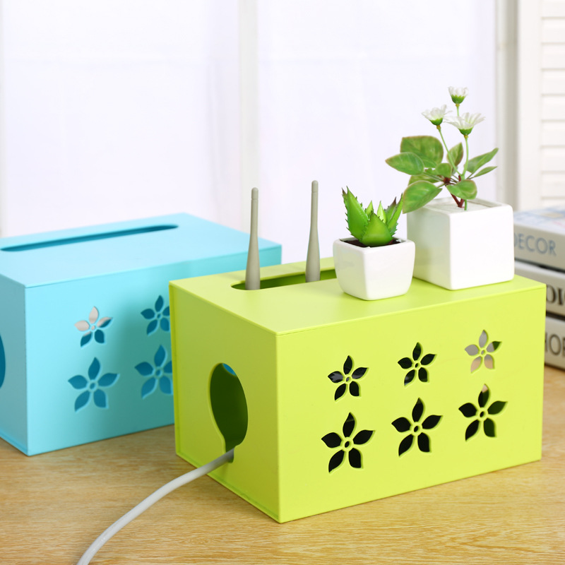 Meianju Hollow out Creative Router Storage Box Wire Storage Box Fashion Plastic Switch Box Home Supplies