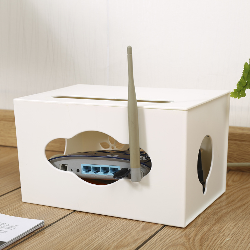 Meianju Hollow out Creative Router Storage Box Wire Storage Box Fashion Plastic Switch Box Home Supplies